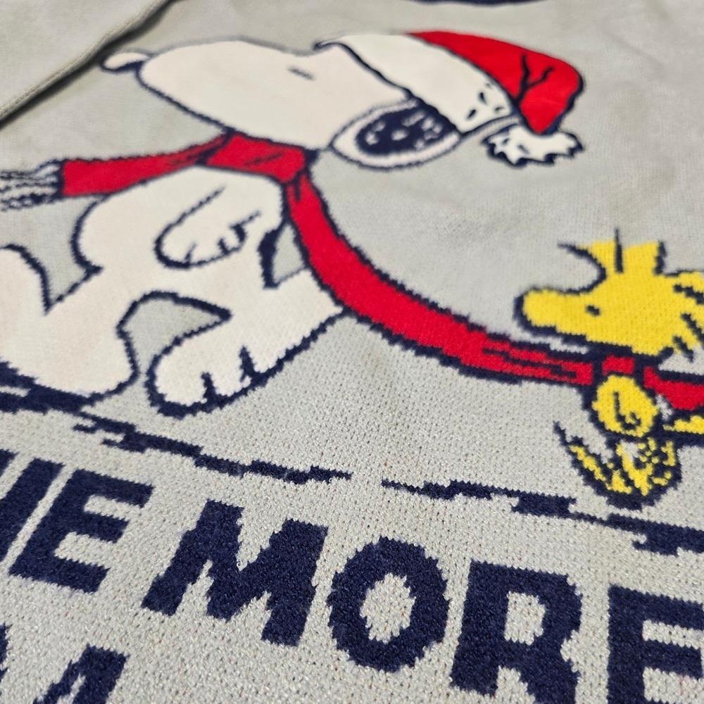 Peanuts Snoopy Christmas Sweater Kids L 14 16 The More The Merrier Knit - Picture 6 of 8